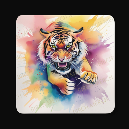 Tiger Square Coaster 9cm x 9cm Design 3