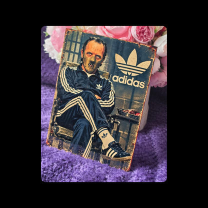 Adidas Hannibal Lecter Metal Bar Sign 15cm x 20cm