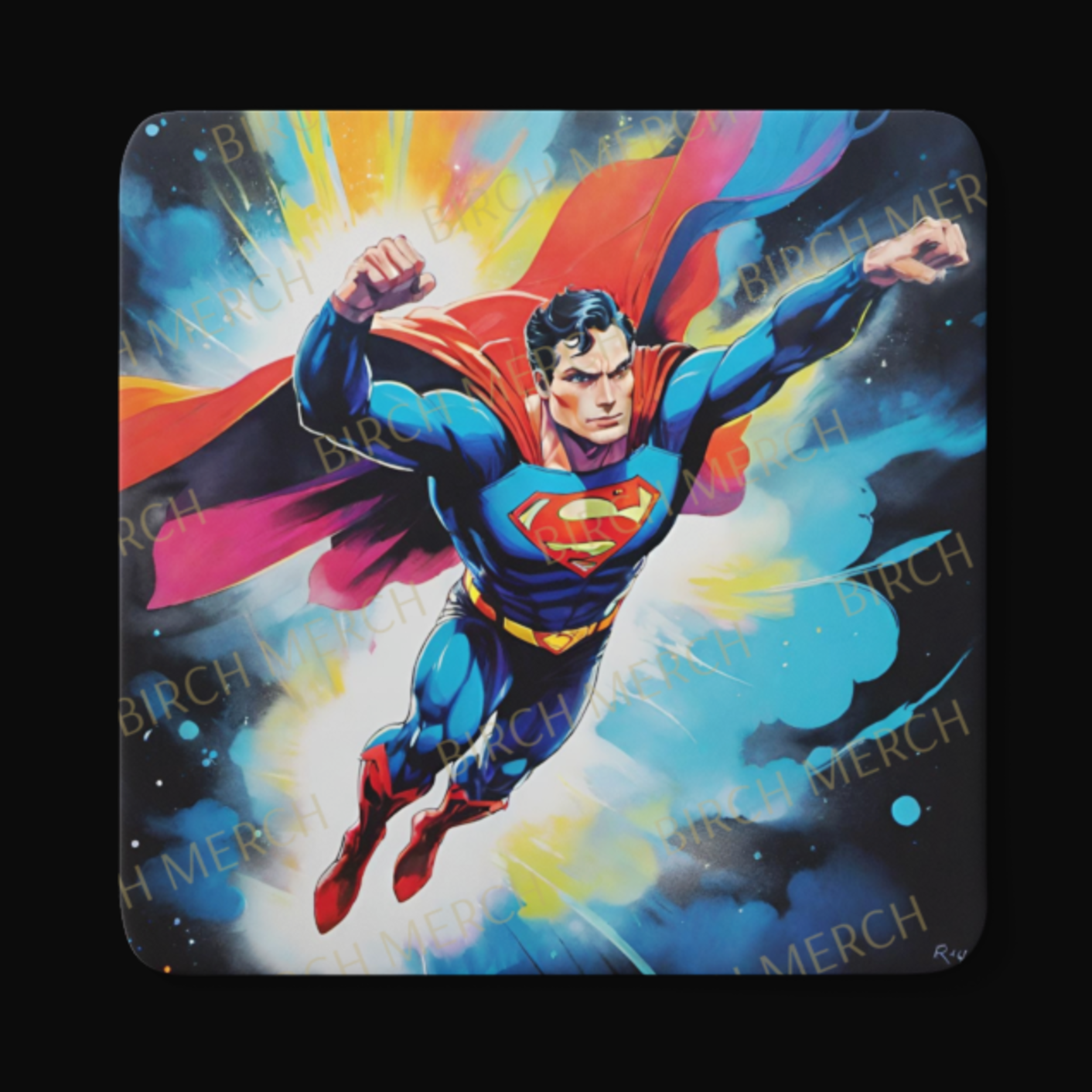 Superman Square Coaster 9cm x 9cm Design 4