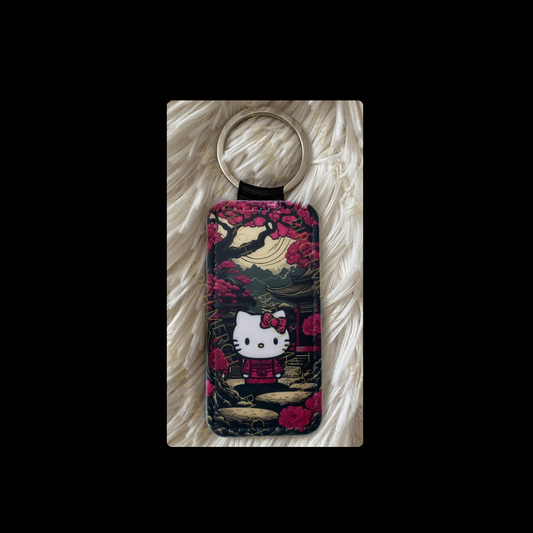 Hello Kitty Rectangular Keyring 8cm x 4cm Design 4