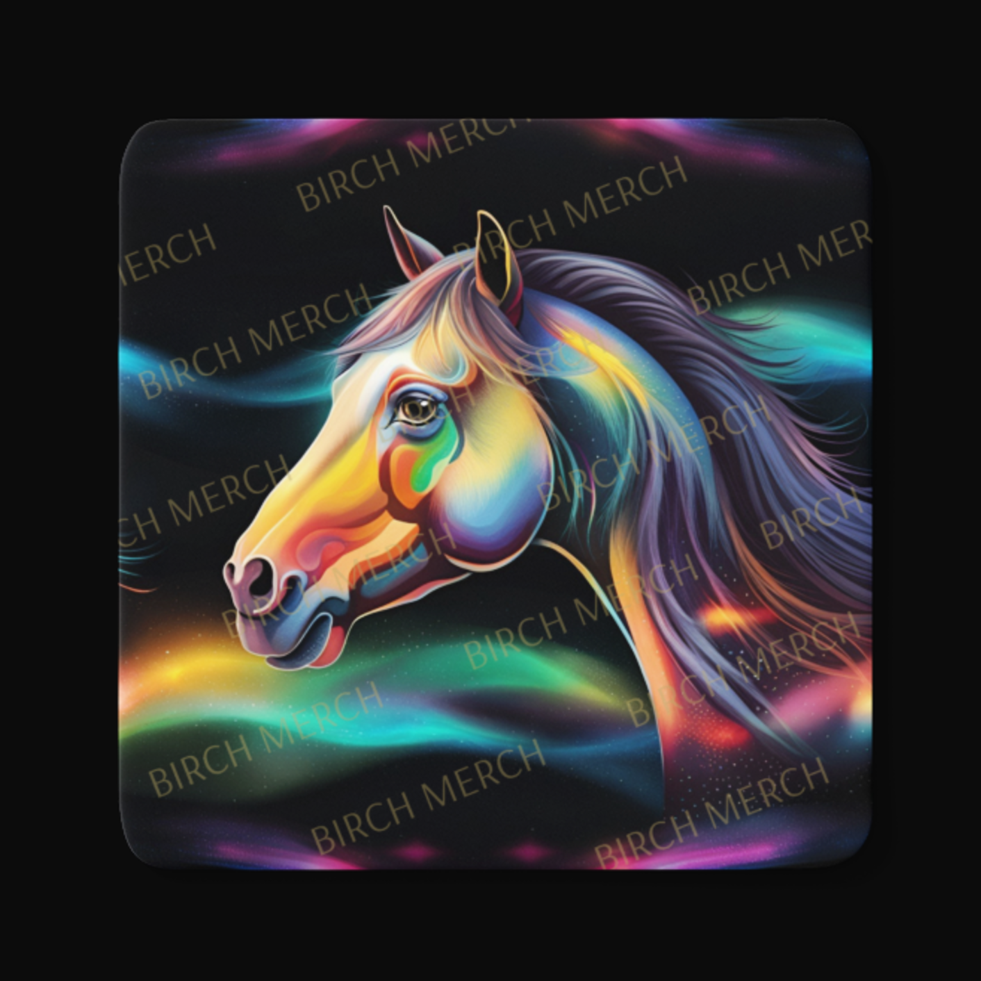 Mystical Horse Square Coaster 9cm x 9cm Design 4