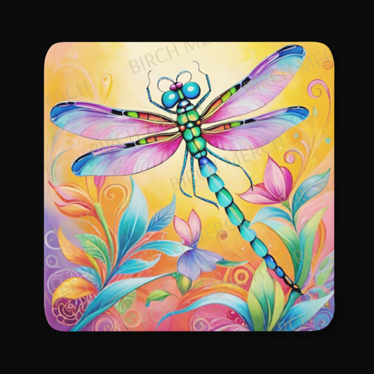 Dragonfly Square Coaster 9cm x 9cm Design 4