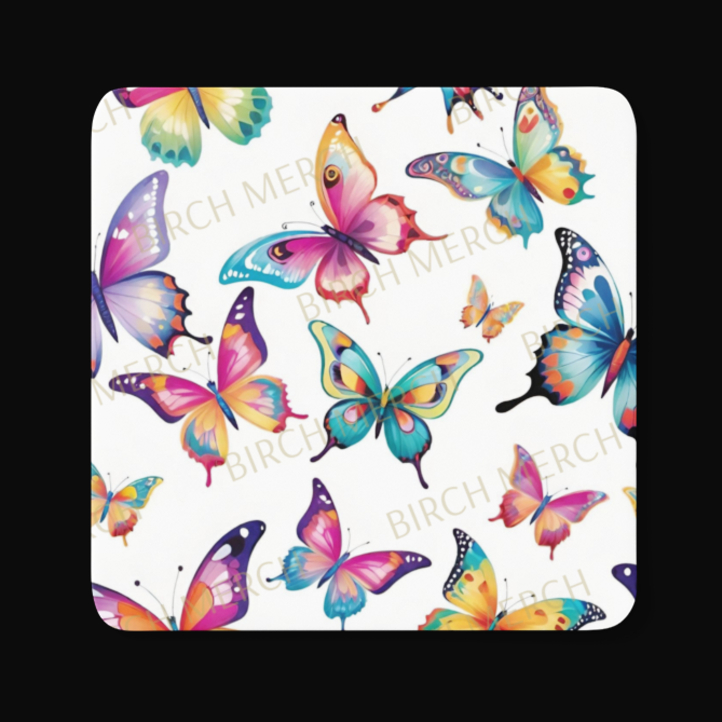 Butterfly Square Coaster 9cm x 9cm Design 4