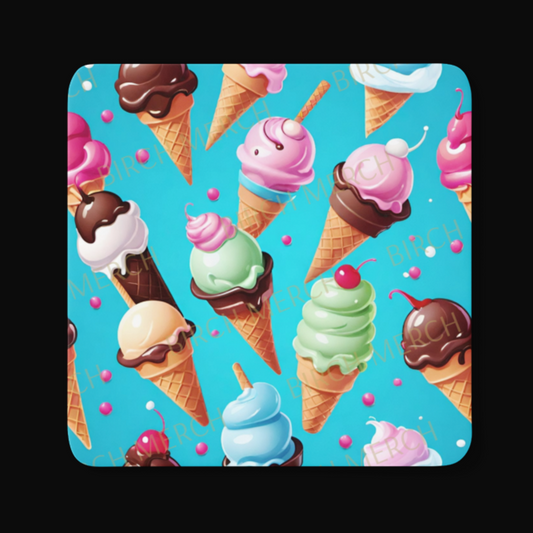 Ice Cream Square Coaster 9cm x 9cm Design 4