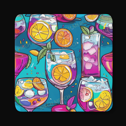 Gin & Tonic Square Coaster 9cm x 9cm Design 4