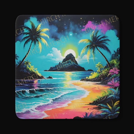 Tropical Island Square Coaster 9cm x 9cm Design 4