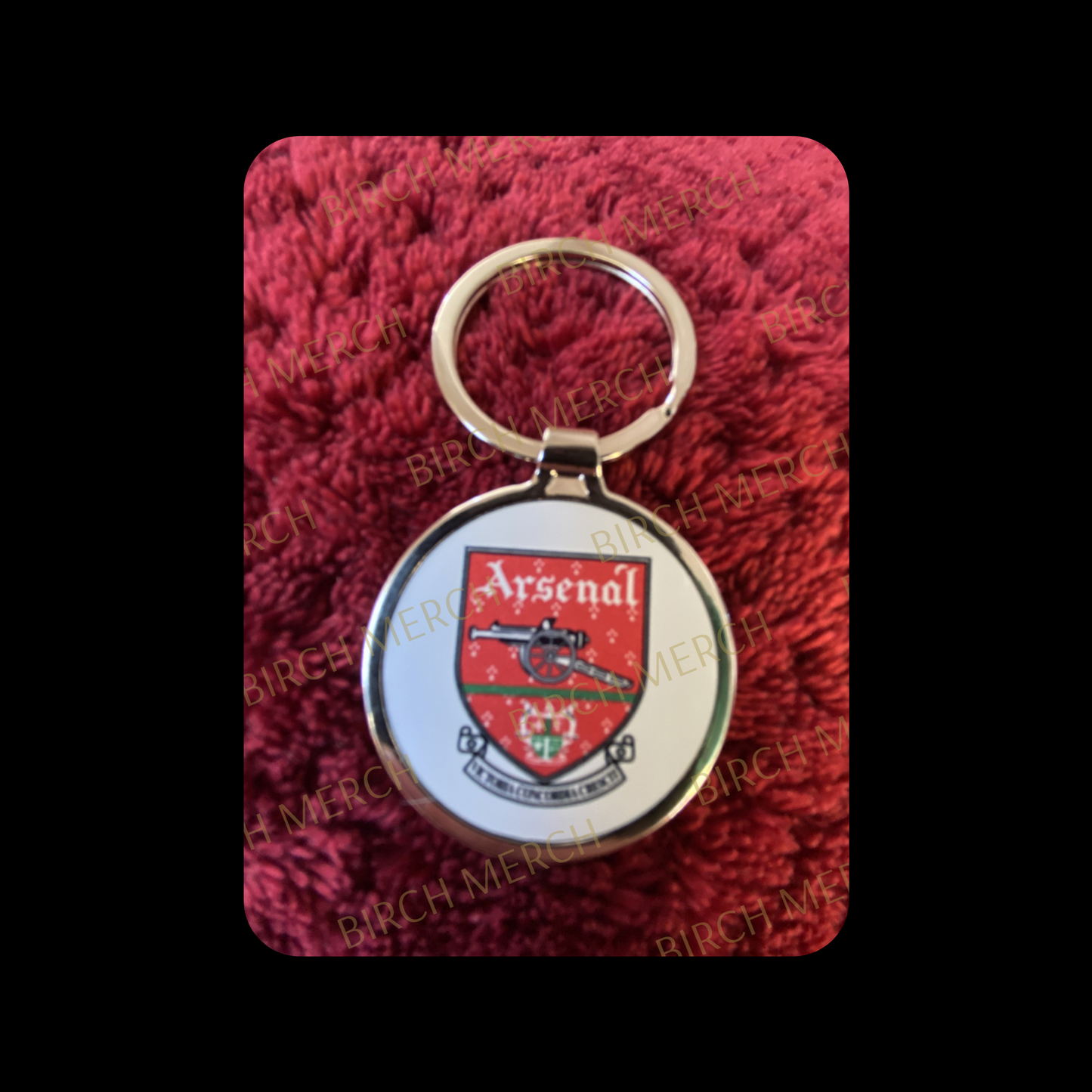 Arsenal 1990-1994 Badge Round Metal Keyring 4cm