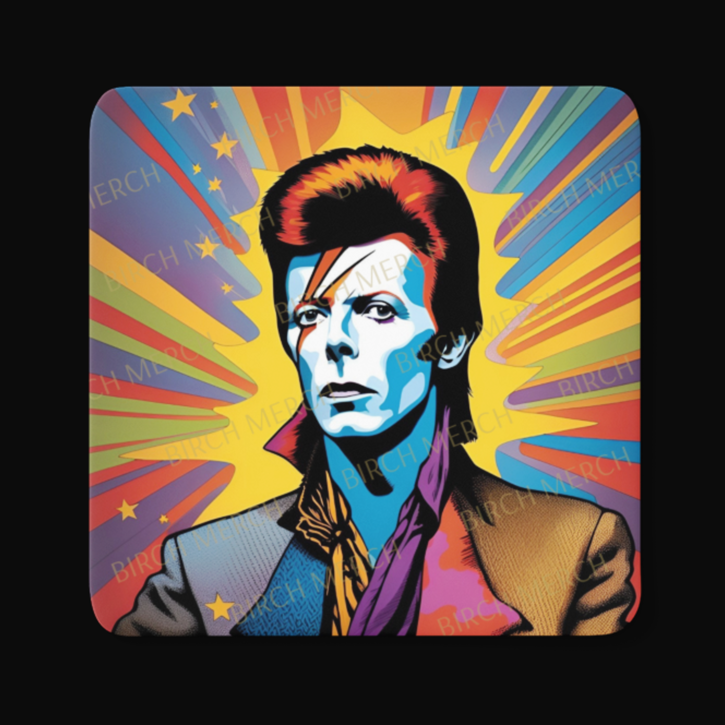 David Bowie Square Coaster 9cm x 9cm Design 4