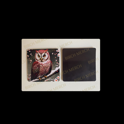 Owl Square Magnet 6.5cm x 6.5cm Design 4