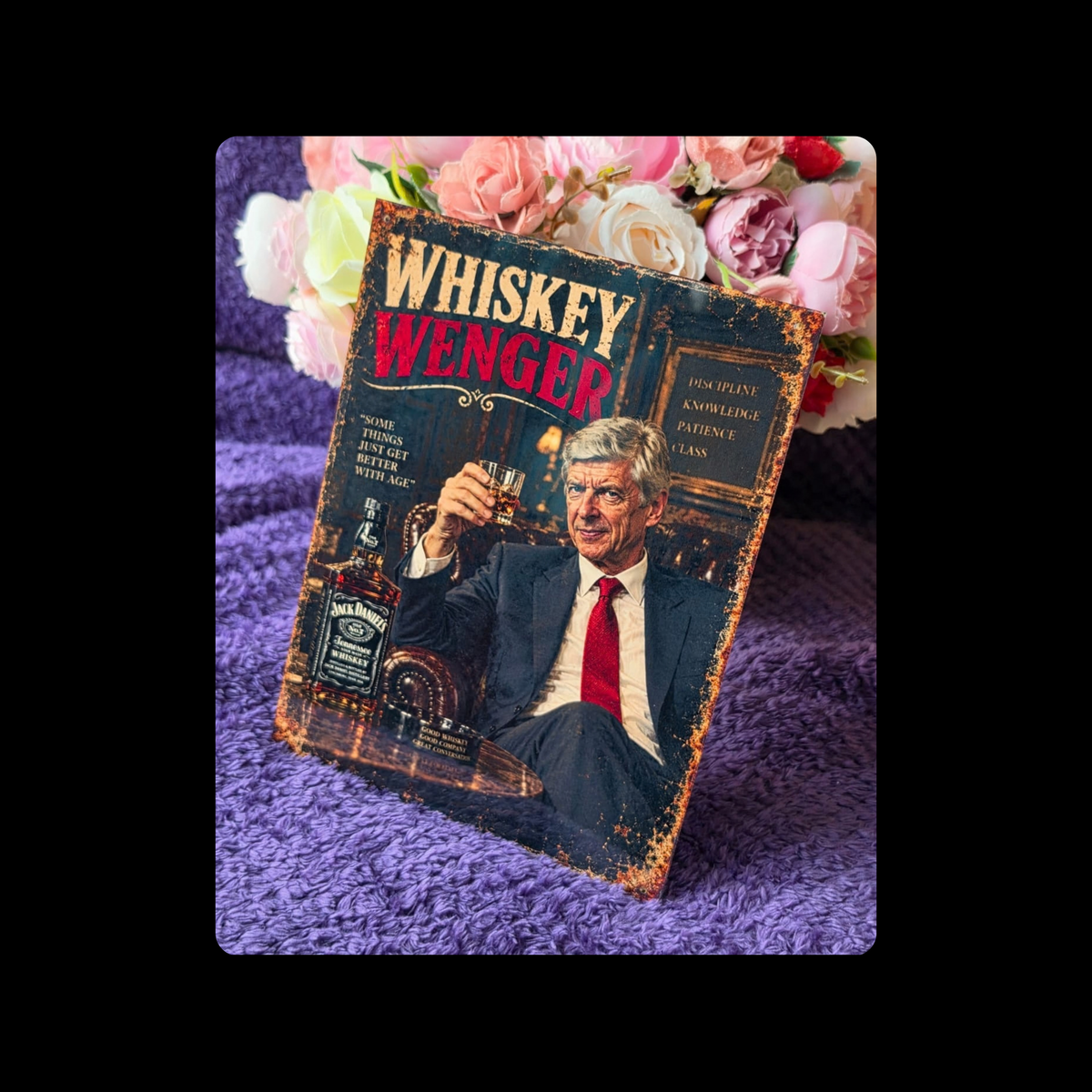 Whiskey & Wenger Metal Bar Sign 15cm x 20cm