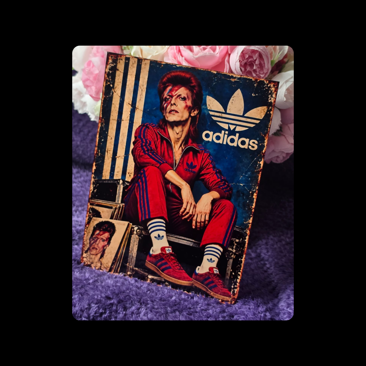 Adidas David Bowie Metal Bar Sign 15cm x 20cm