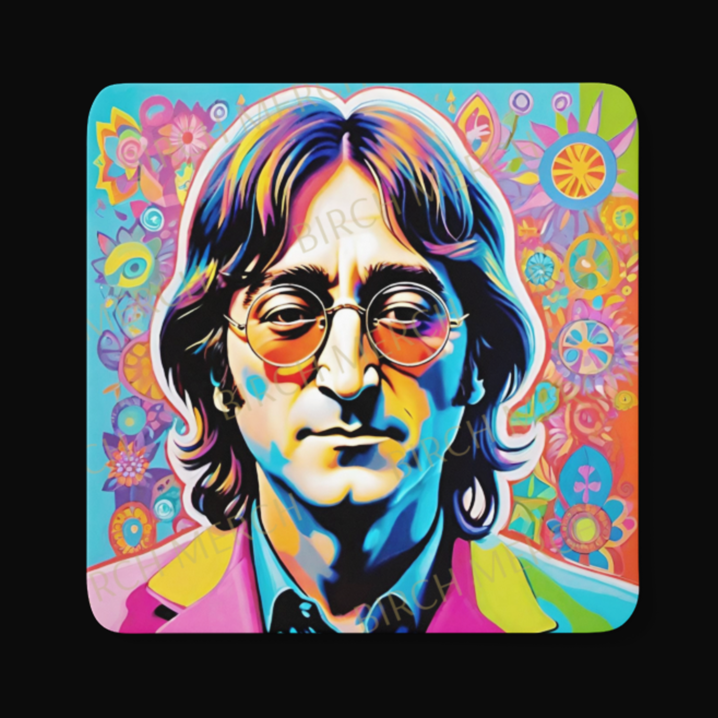 John Lennon Square Coaster 9cm x 9cm Design 5