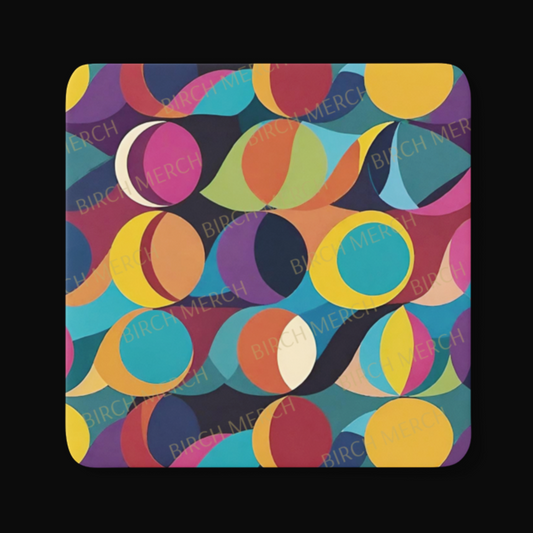 Bright Retro Pattern Square Coaster 9cm x 9cm Design 5