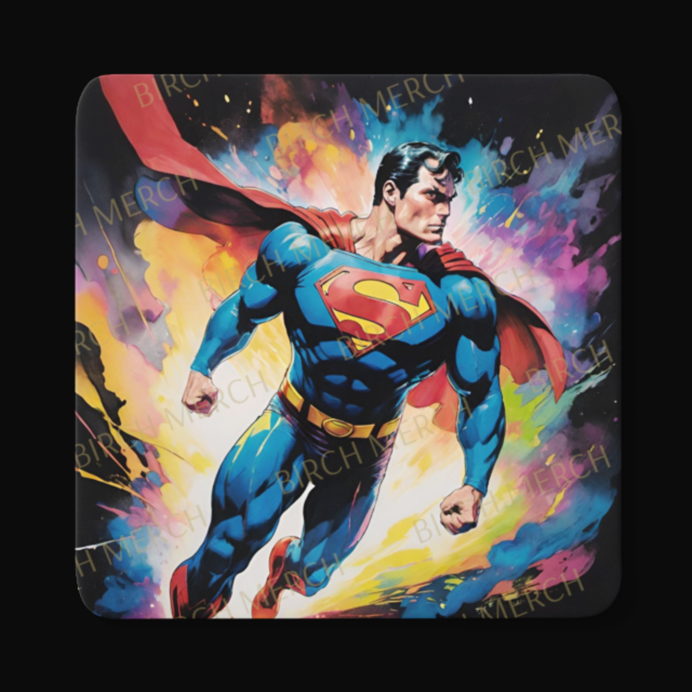 Superman Square Coaster 9cm x 9cm Design 5