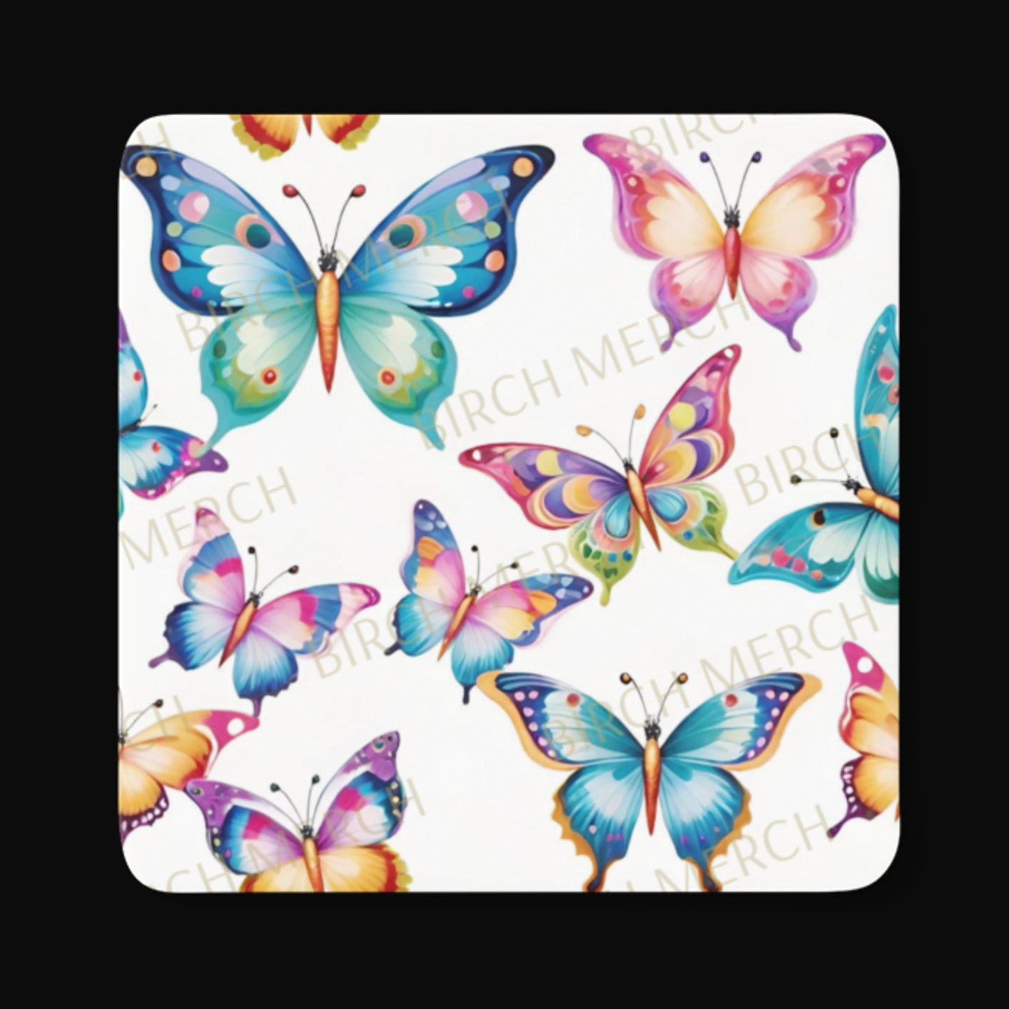 Butterfly Square Coaster 9cm x 9cm Design 5