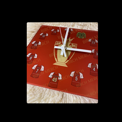 Arsenal Invincibles Team Square Glass Clock 20cm x 20cm