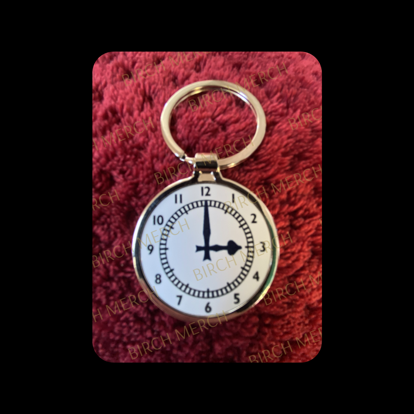 Arsenal Clock End Clock Round Metal Keyring 4cm