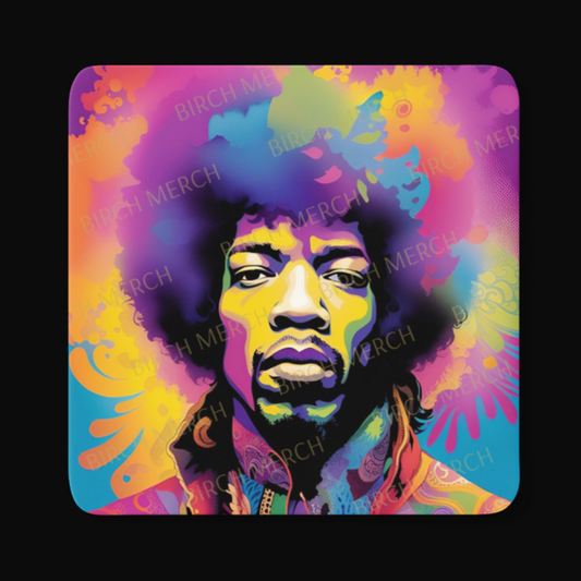 Jimi Hendrix Square Coaster 9cm x 9cm Design 5