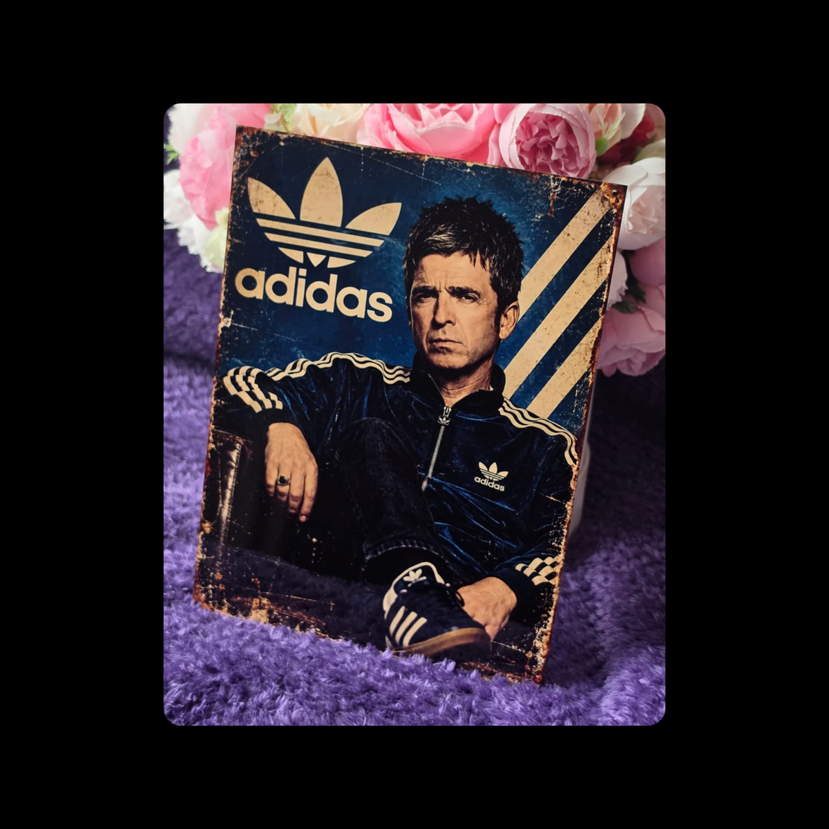 Adidas Oasis Noel Gallagher Metal Bar Sign 15cm x 20cm