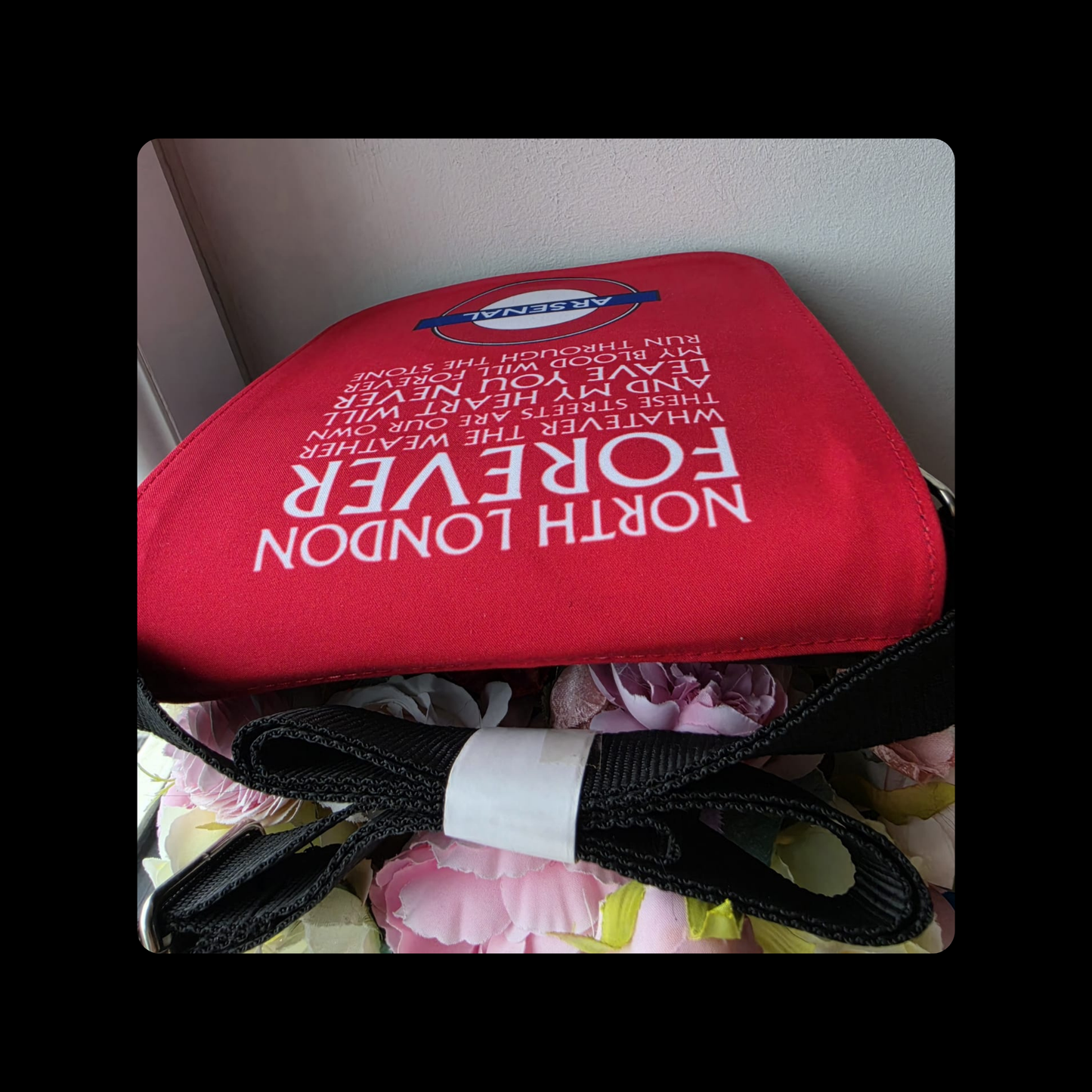 Arsenal North London Forever Lyrics Tube Sign Crossover Shoulder Bag 22cm x 19cm