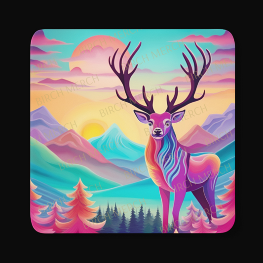 Stag Square Coaster 9cm x 9cm Design 6