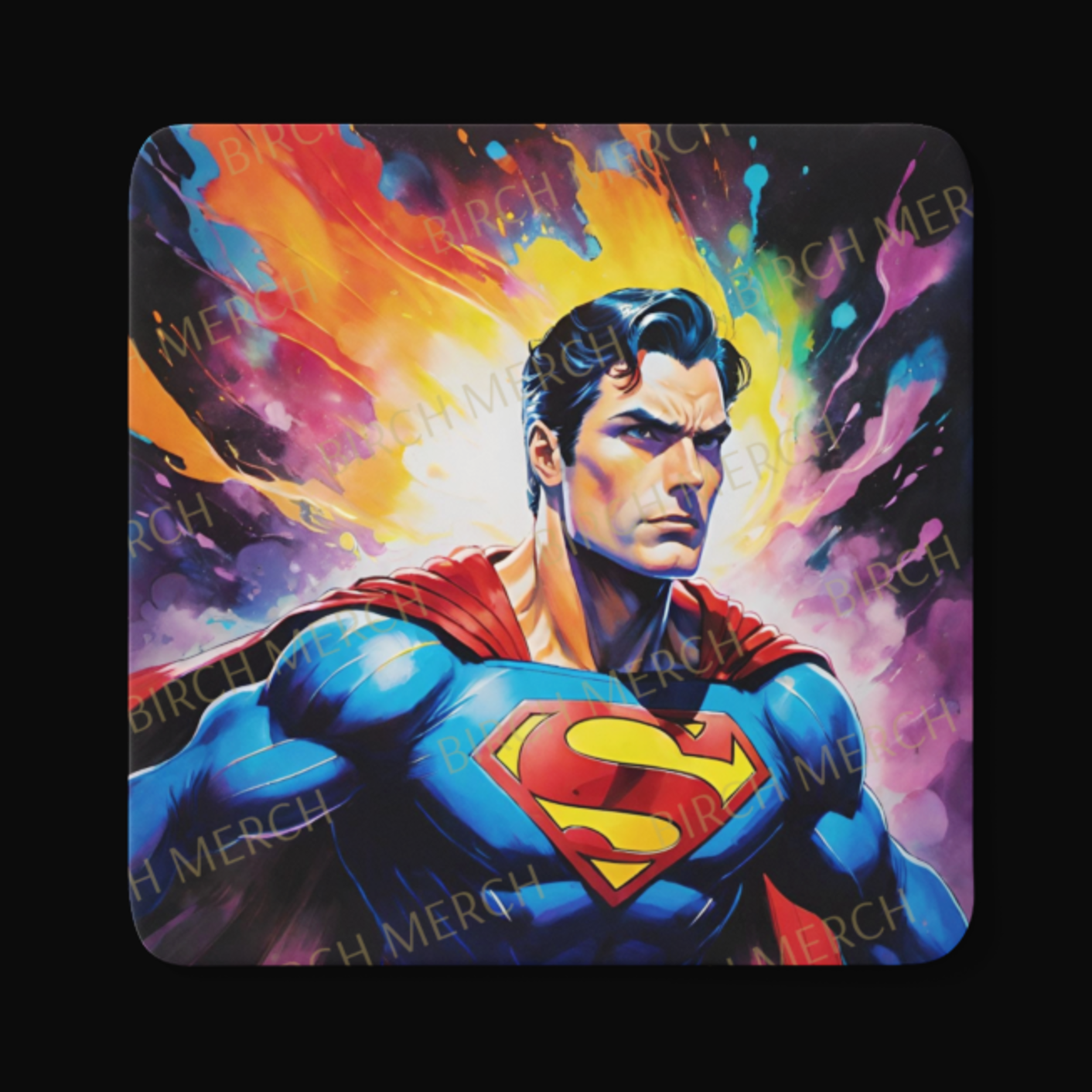 Superman Square Coaster 9cm x 9cm Design 6