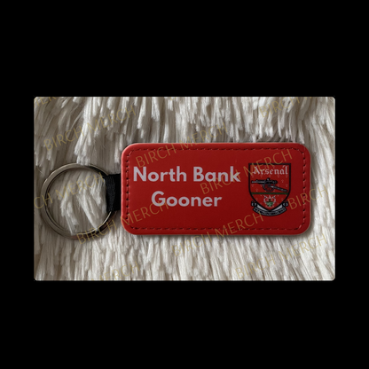 Arsenal North Bank Gooner (Your Choice of Badge) Rectangular Keyring 4cm x 8cm