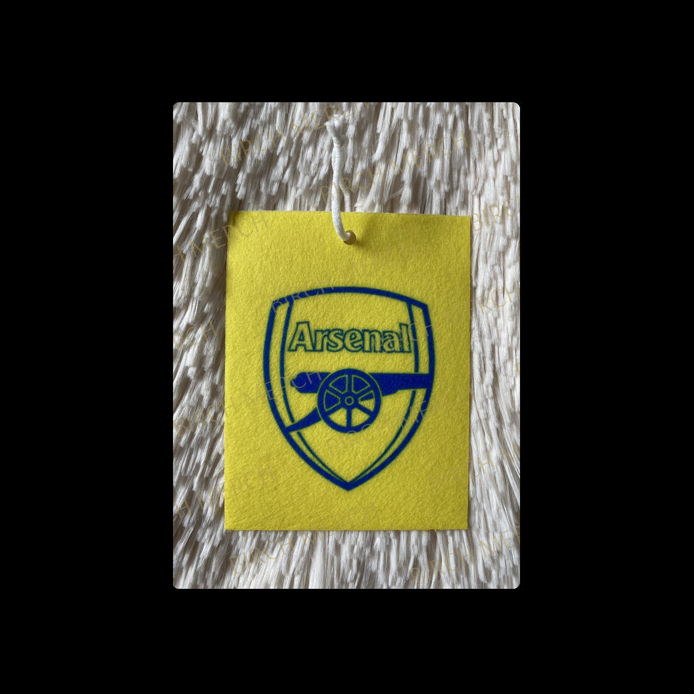 Arsenal Yellow & Blue Badge Double Sided Air Freshener 10cm x 7.5cm