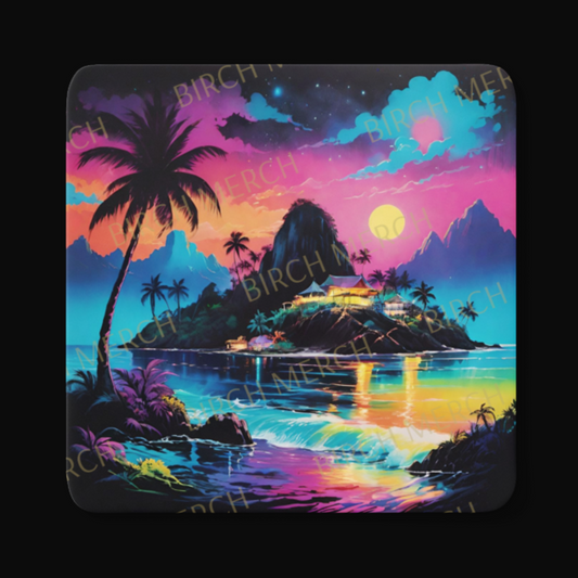 Tropical Island Square Coaster 9cm x 9cm Design 6