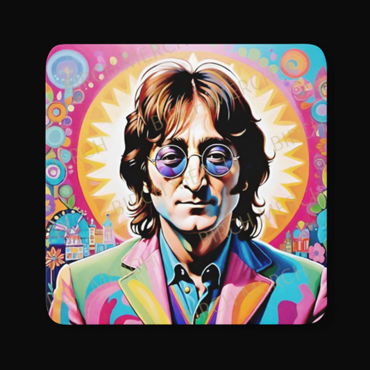 John Lennon Square Coaster 9cm x 9cm Design 6