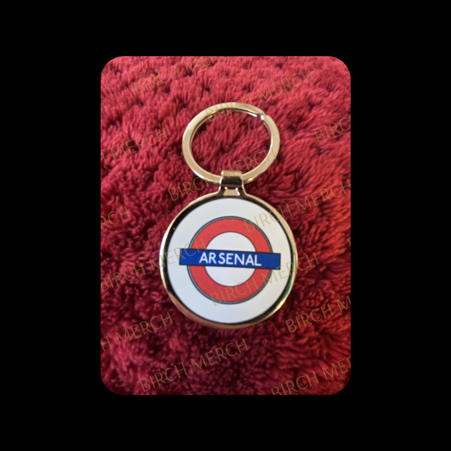 Arsenal Tube Sign Round Metal Keyring 4cm