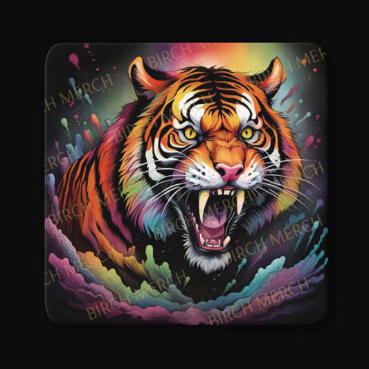 Tiger Square Coaster 9cm x 9cm Design 6