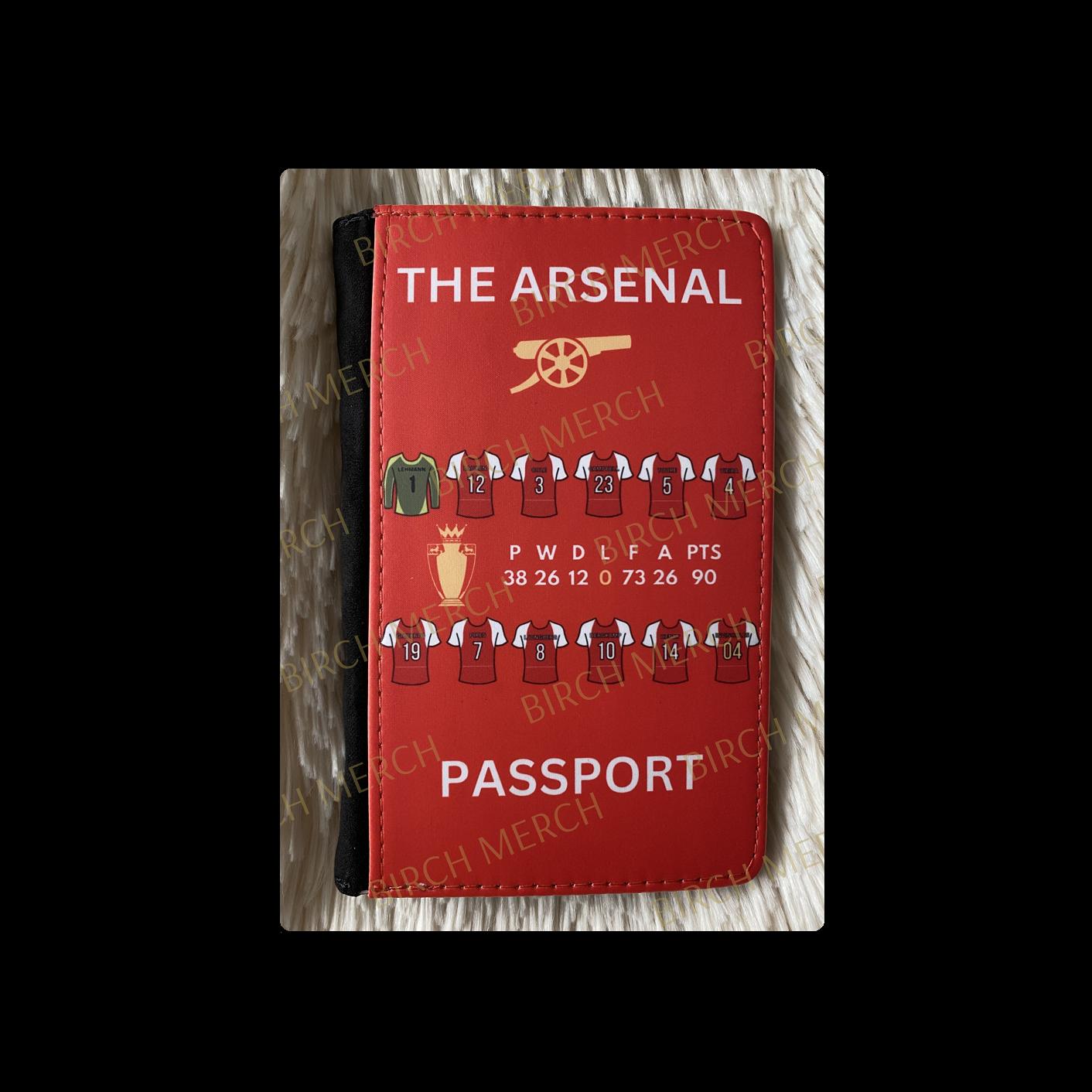 Arsenal Invincibles Team PU Material Passport Holder Wallet 15cm x 10cm