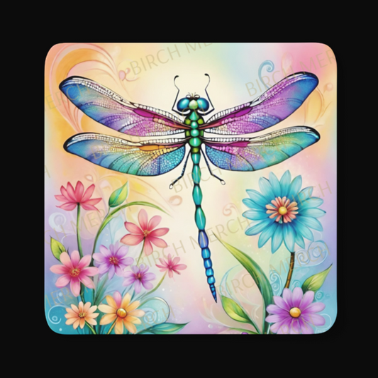 Dragonfly Square Coaster 9cm x 9cm Design 7