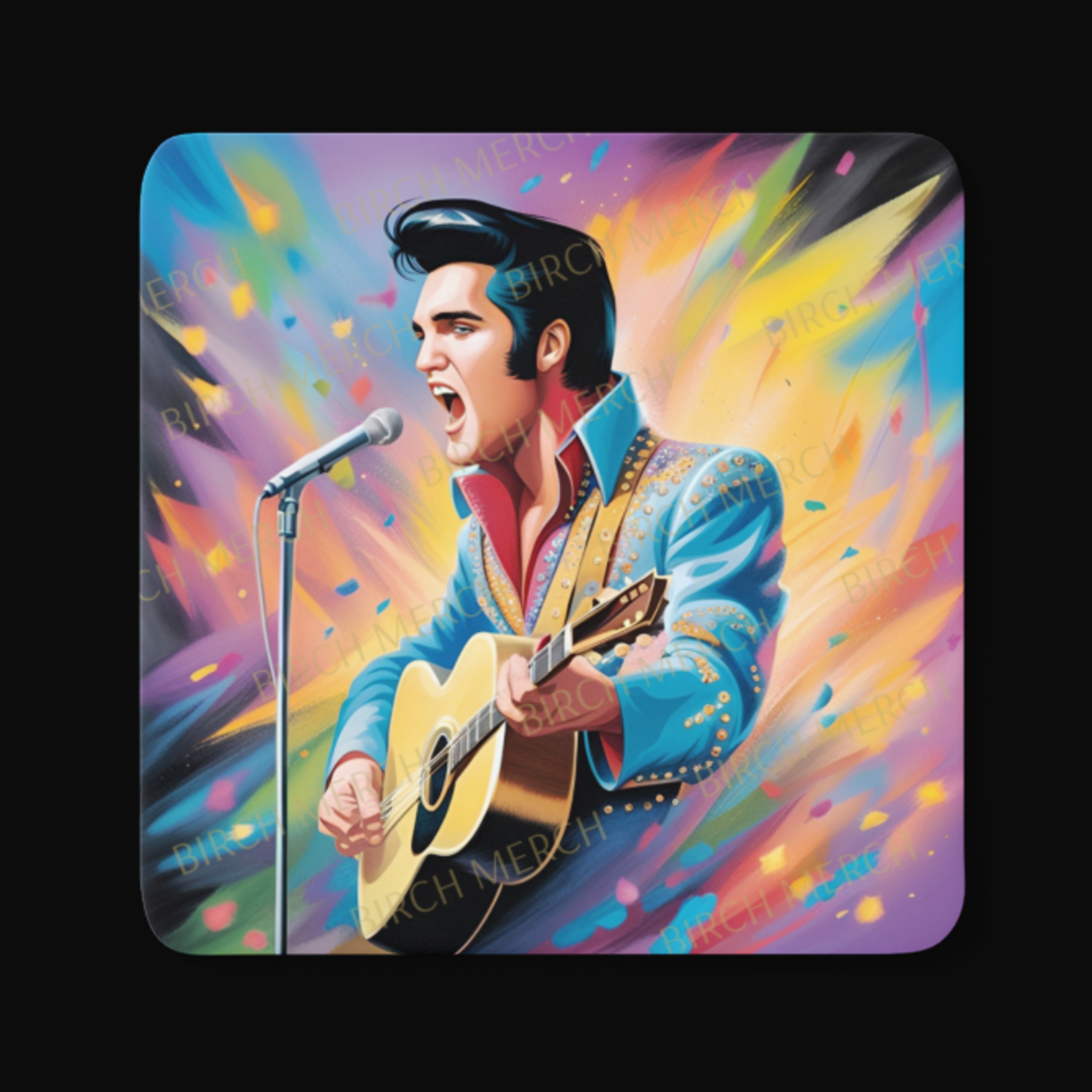 Elvis Presley Square Coaster 9cm x 9cm Design 7