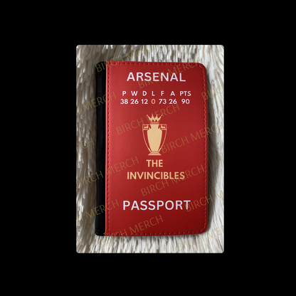 Arsenal Invincibles Trophy PU Material Passport Holder Wallet 15cm x 10cm