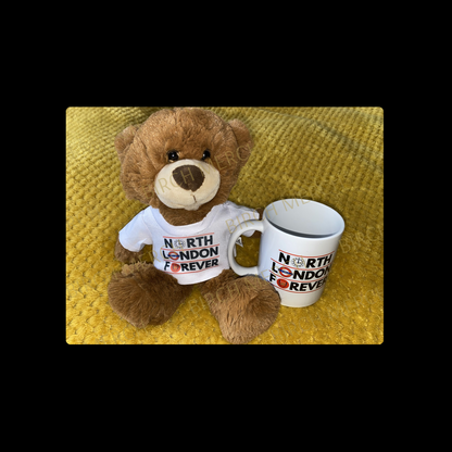 Arsenal North London Forever Soft Toy Dark Brown Teddy Bear & Mug Set