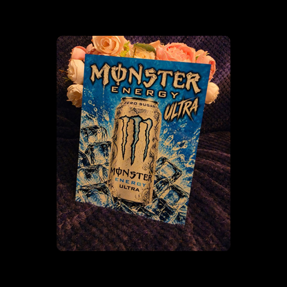 Monster Energy Ultra Drink Metal Bar Sign 15cm x 20cm