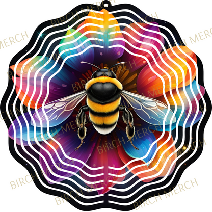 Bee Double Sided (2 Different Images) Aluminium Metal Wind Spinner