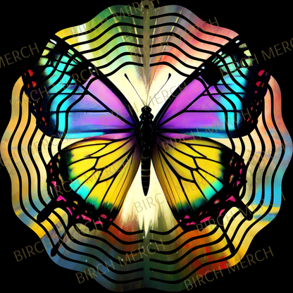 Butterfly Double Sided (2 Different Images) Aluminium Metal Wind Spinner