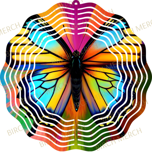 Butterfly Double Sided (2 Different Images) Aluminium Metal Wind Spinner