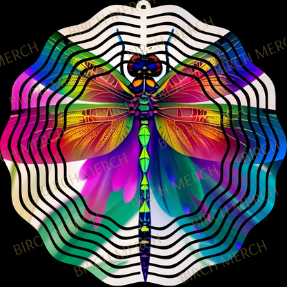 Dragonfly Double Sided (2 Different Images) Aluminium Metal Wind Spinner