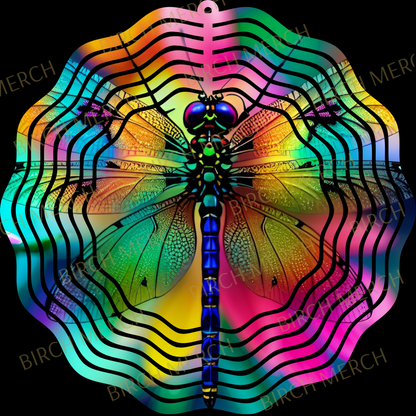 Dragonfly Double Sided (2 Different Images) Aluminium Metal Wind Spinner