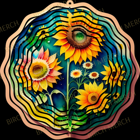 Sunflower Double Sided (2 Different Images) Aluminium Metal Wind Spinner