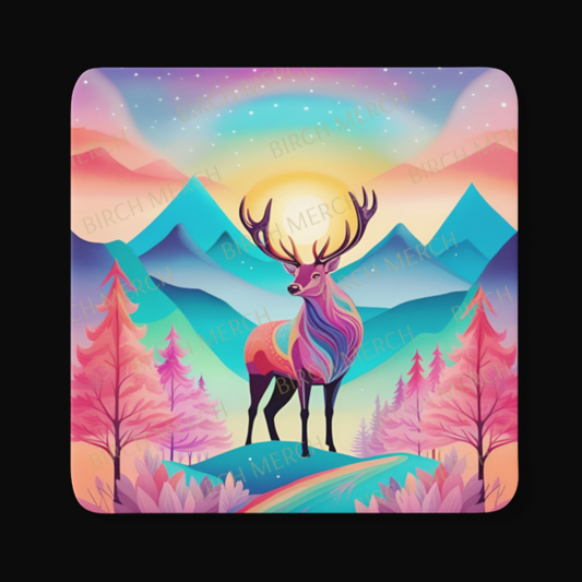 Stag Square Coaster 9cm x 9cm Design 8