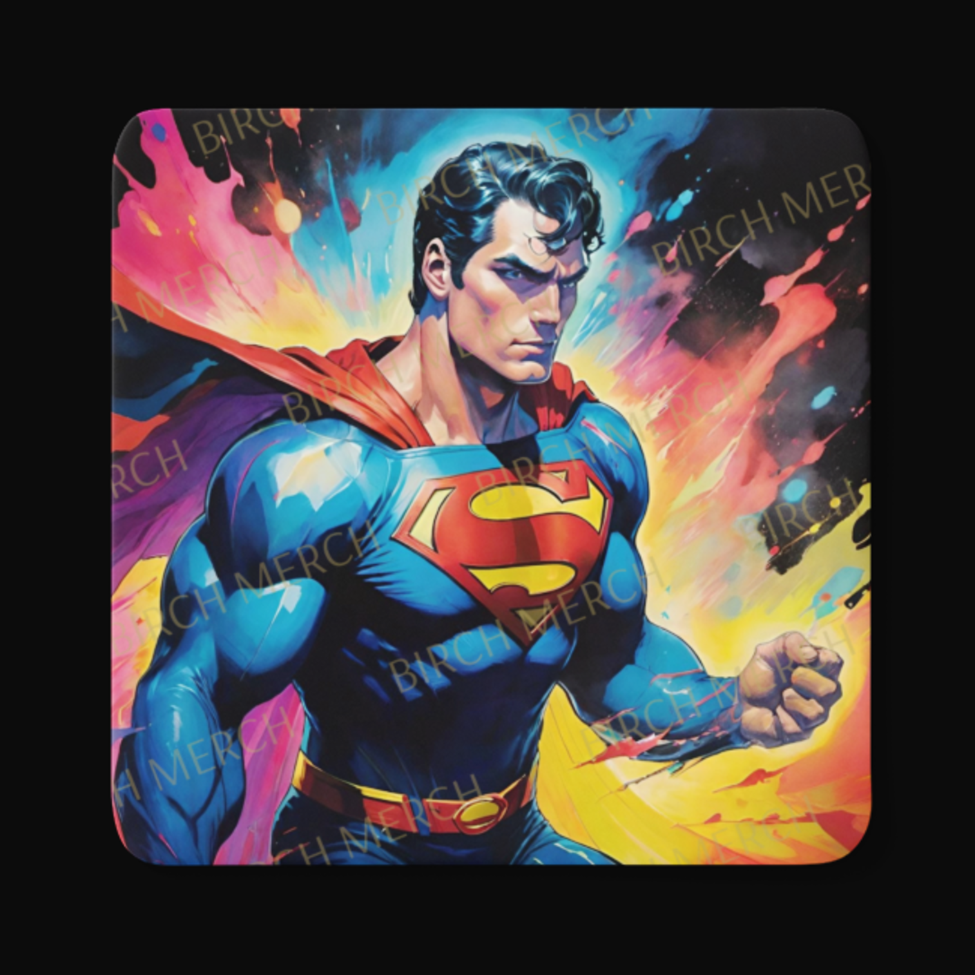 Superman Square Coaster 9cm x 9cm Design 8