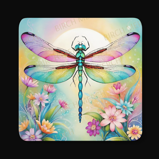 Dragonfly Square Coaster 9cm x 9cm Design 8