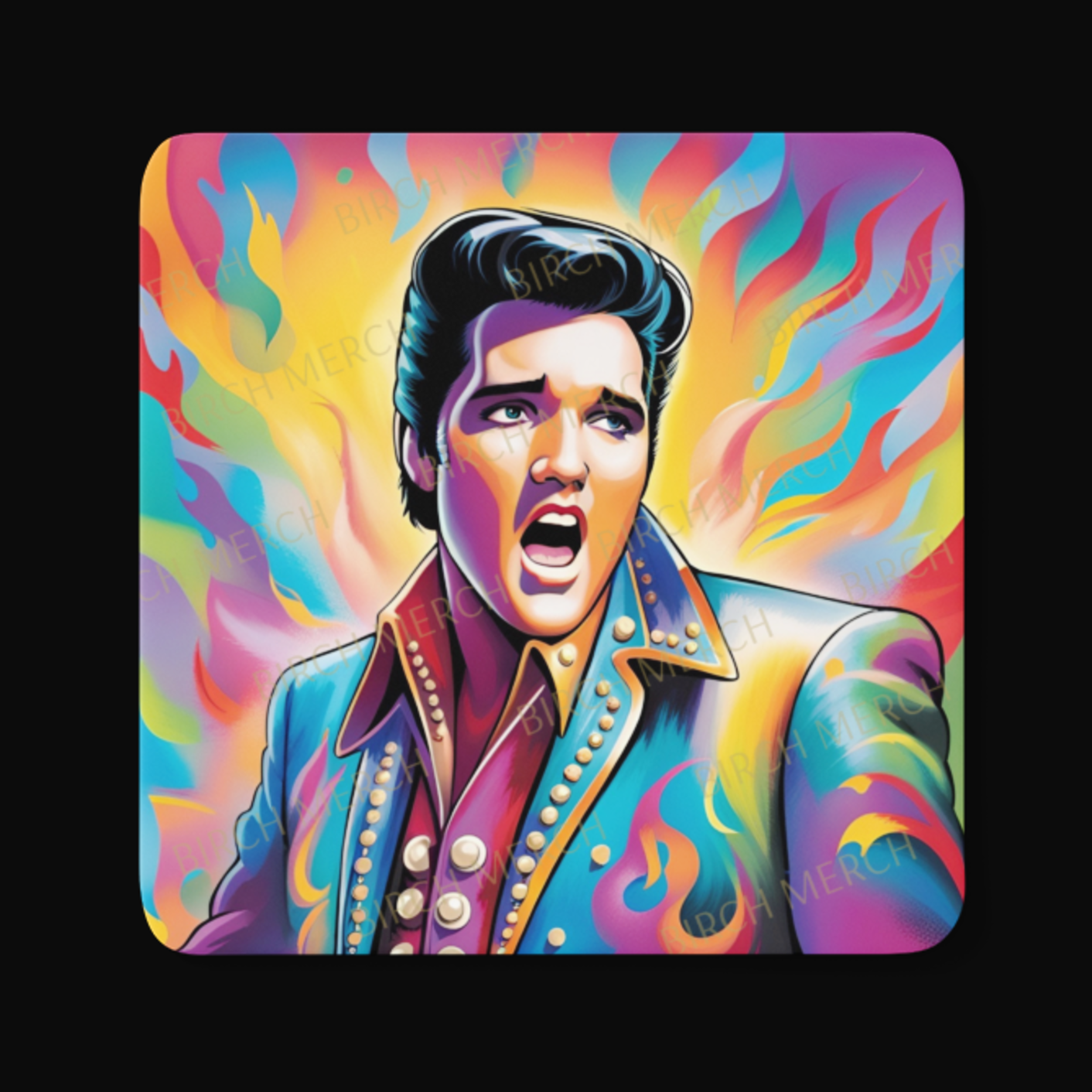 Elvis Presley Square Coaster 9cm x 9cm Design 8