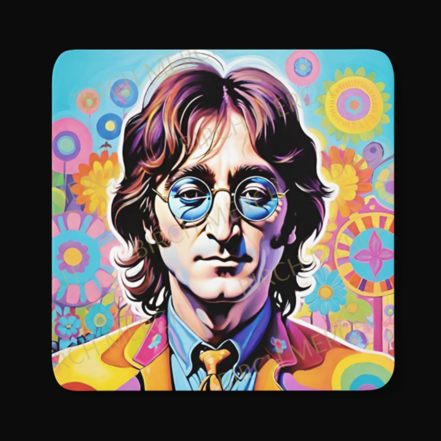 John Lennon Square Coaster 9cm x 9cm Design 8