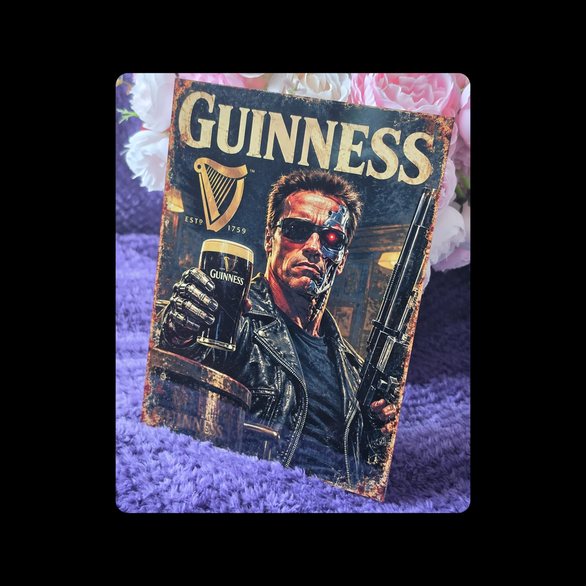 The Terminator Guinness Metal Bar Sign 15cm x 20cm